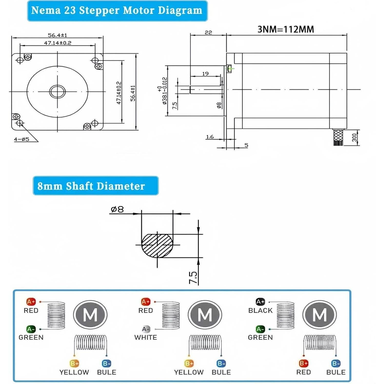 Kit Controlador CNC 5 Ejes TOSEASTARS con Motores Nema 23