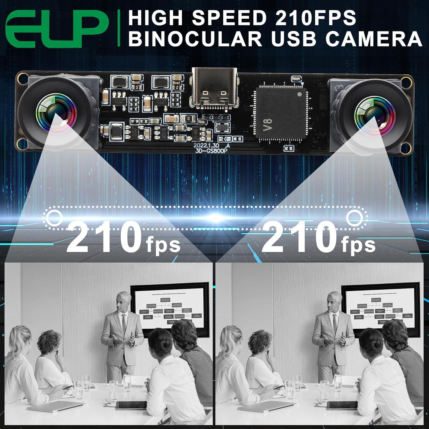 Módulo de Cámara USB ELP 2MP Monocromático 800P 120fps