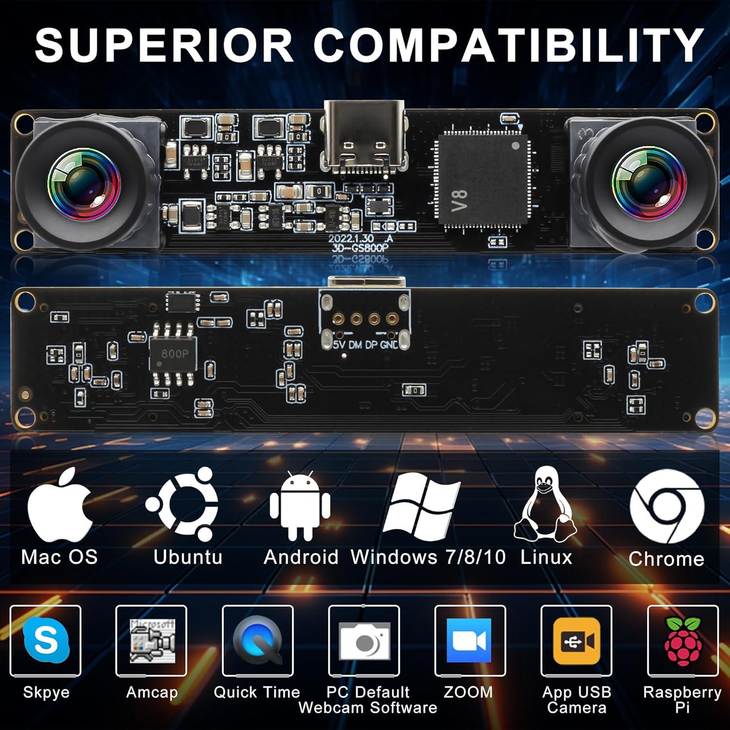 Módulo de Cámara USB ELP 2MP Monocromático 800P 120fps