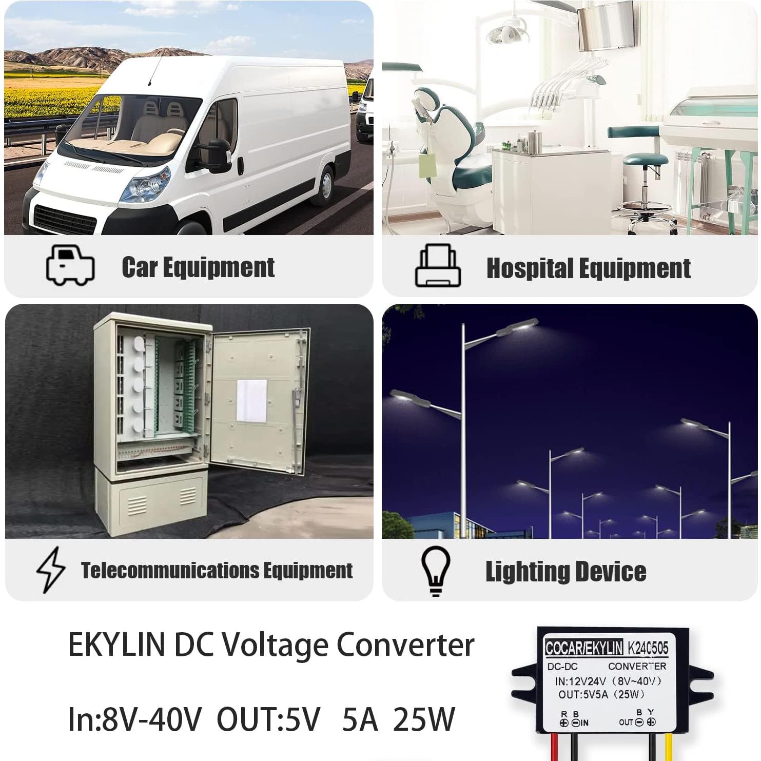 Convertidor Regulador DC 8-40V a 5V 5A EKYLIN