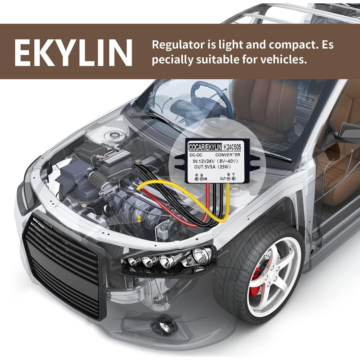 Convertidor Regulador DC 8-40V a 5V 5A EKYLIN