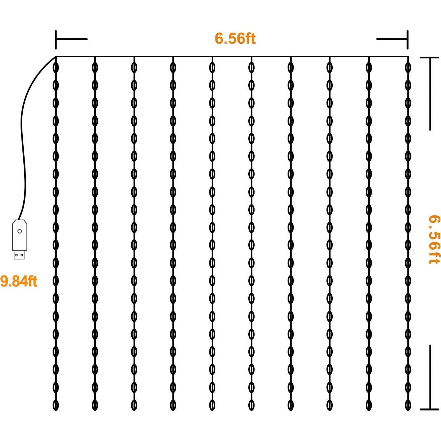 Luces de Cortina de Hadas KPROE 2m con Control Remoto 16 Colores