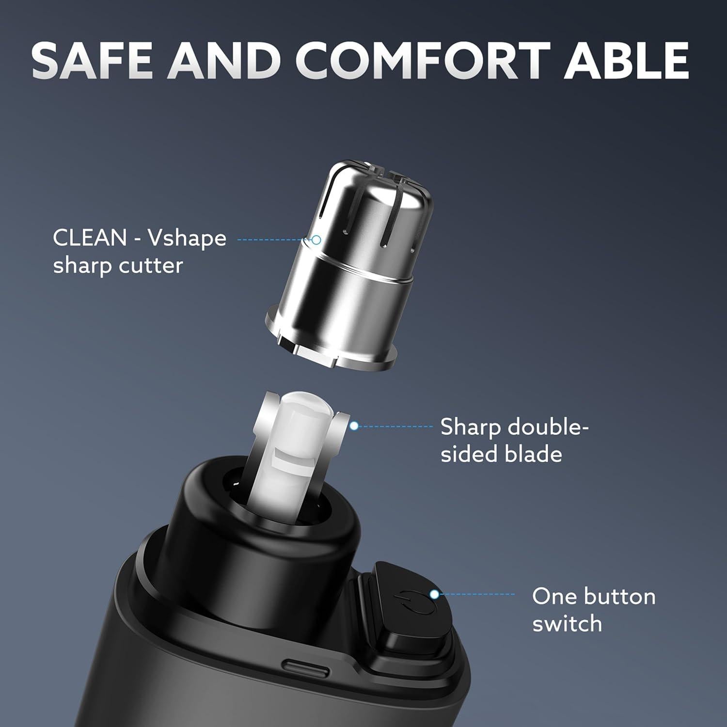 Recortador de Vello Nasal SYFUO Portátil Indoloro USB 9000 RPM