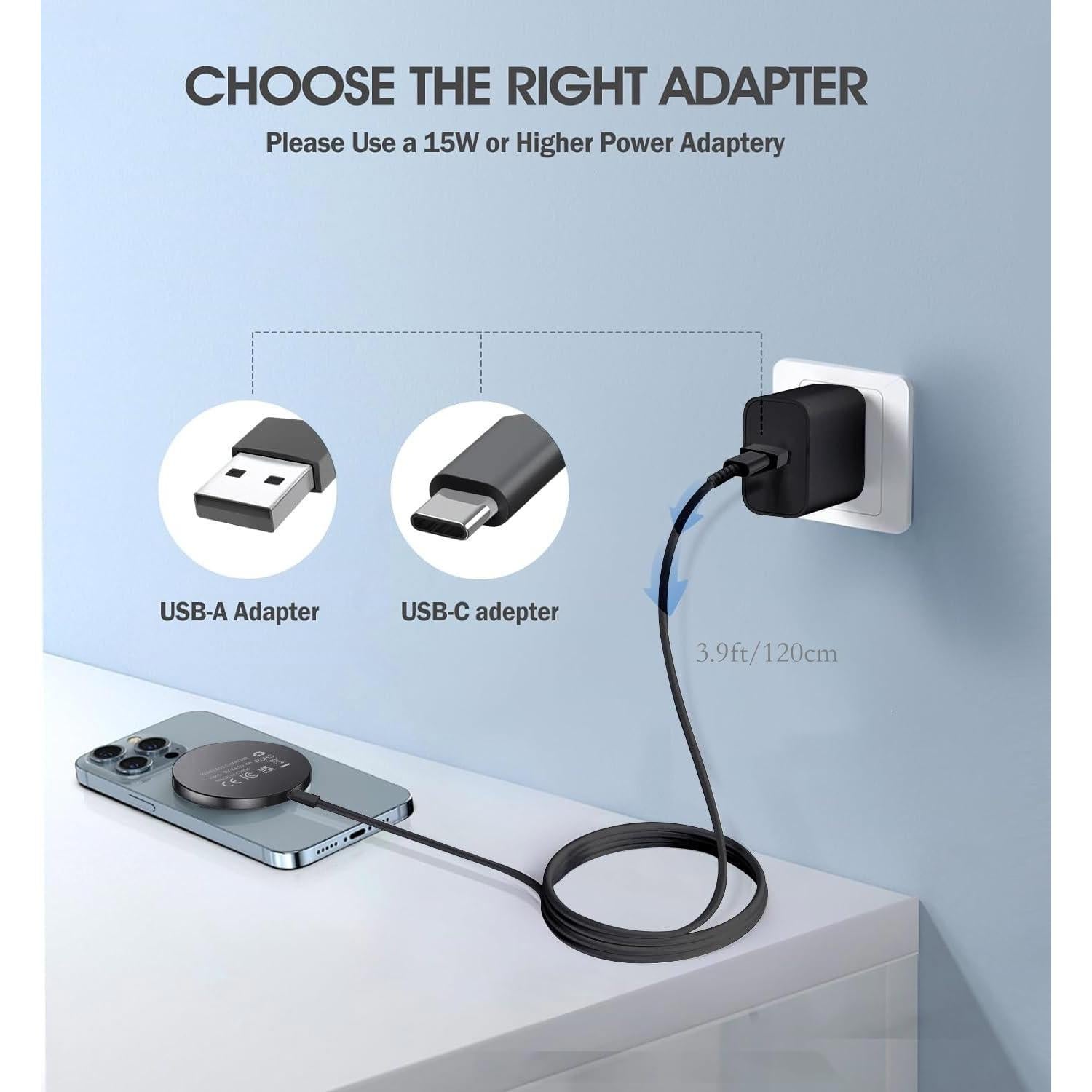 Cargador Inalámbrico Magnético FDGAO 15W para iPhone y AirPods