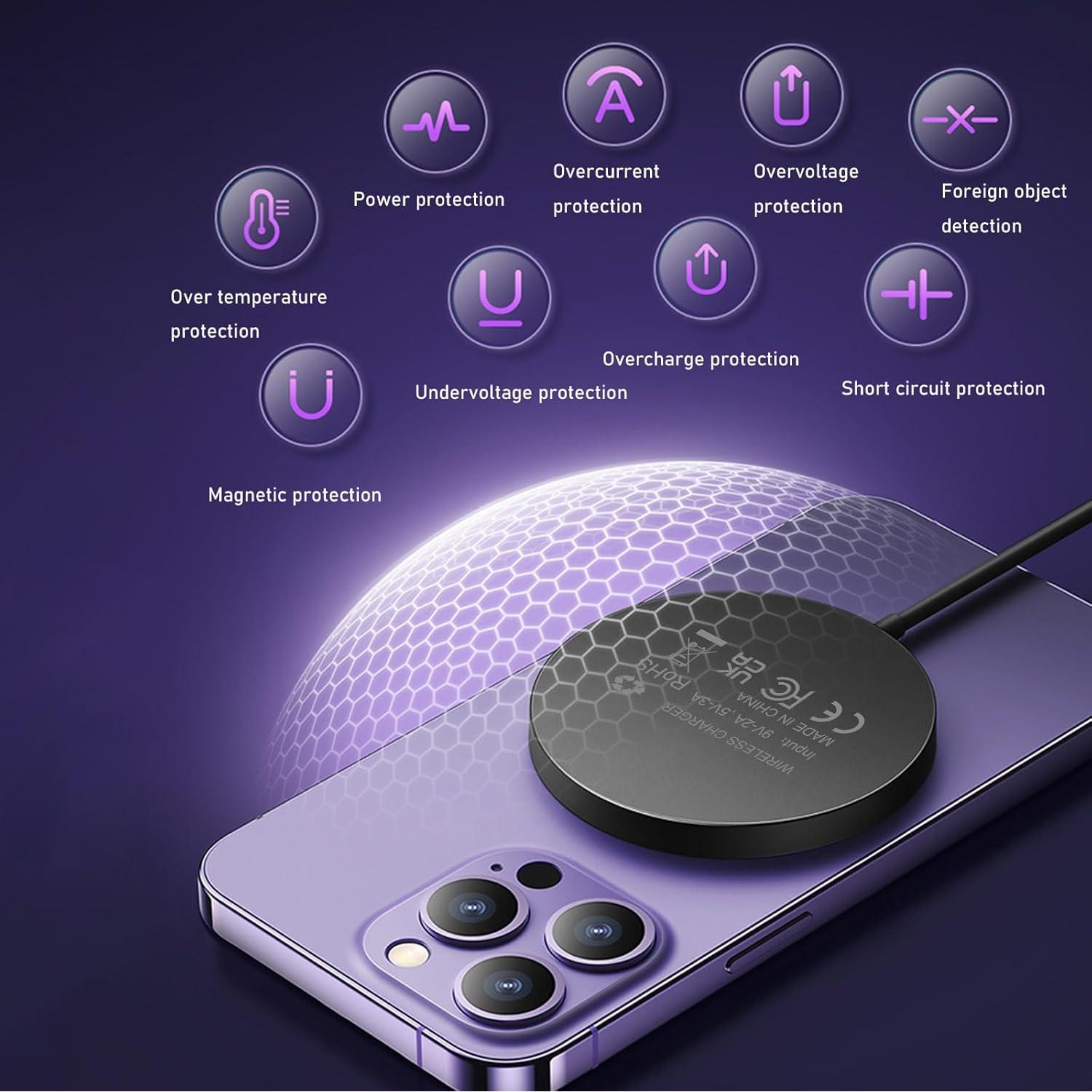 Cargador Inalámbrico Magnético FDGAO 15W para iPhone y AirPods