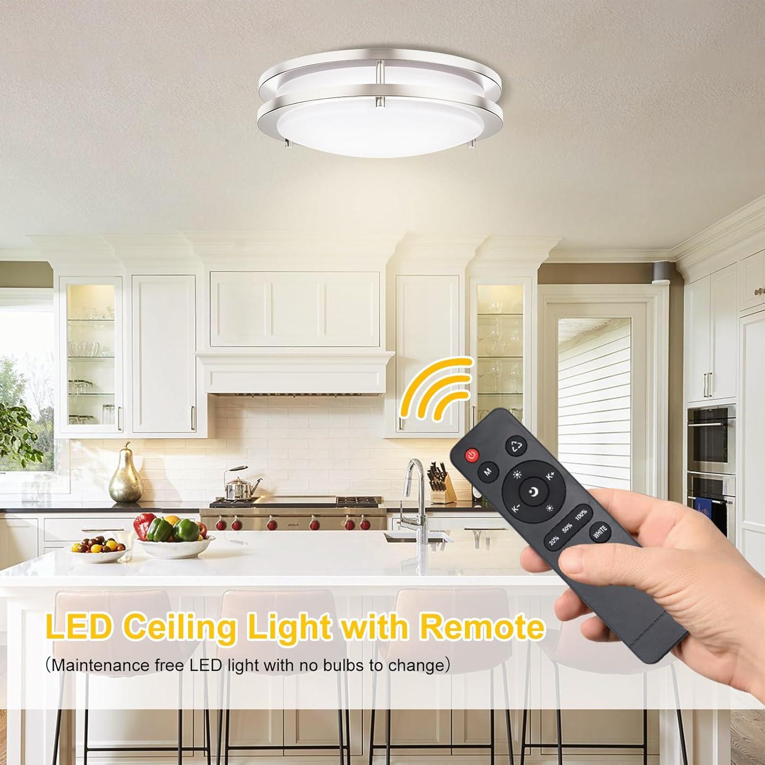 Luz de Techo LED Kalium 25cm con Control Remoto 18W 3000K-6000K