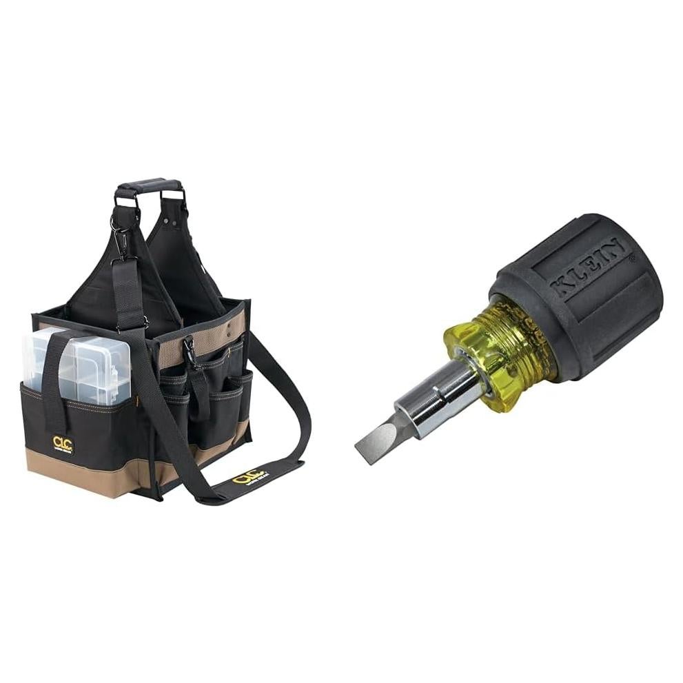 Transportador de Herramientas CLC 1528 Grande + Destornillador Klein 6-en-1