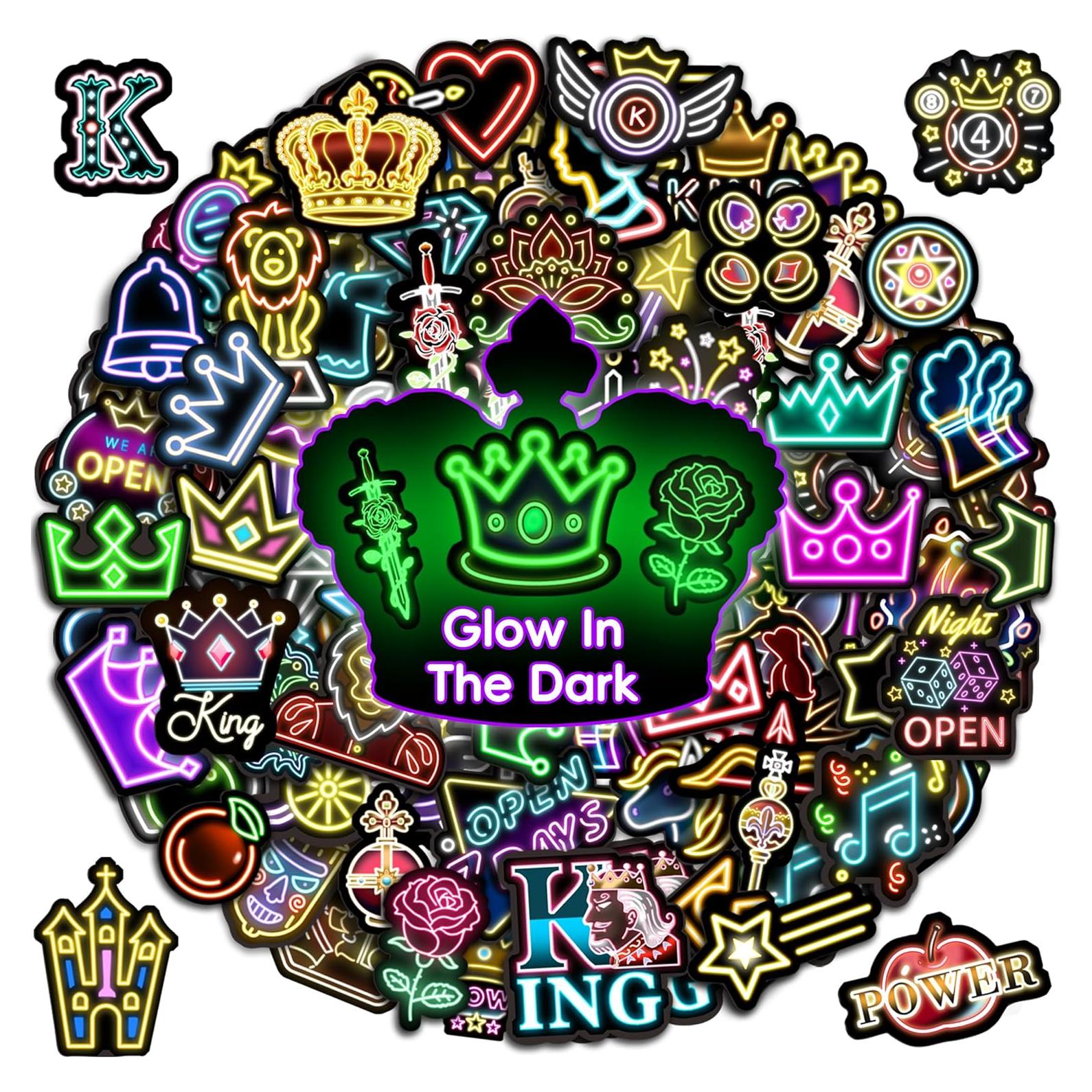 Calcomanías Neón Brillantes Robmoda para Botellas de Agua - 75 PCS