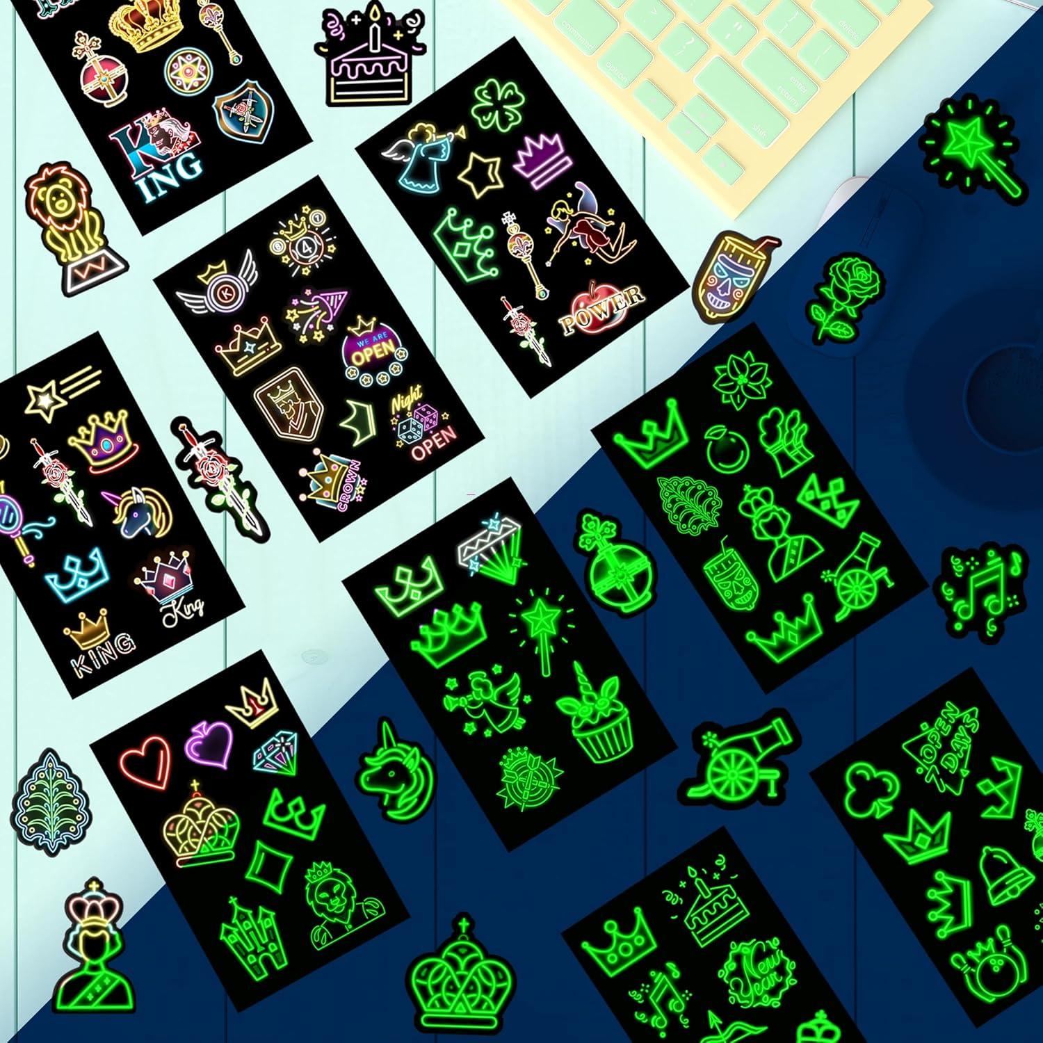 Calcomanías Neón Brillantes Robmoda para Botellas de Agua - 75 PCS