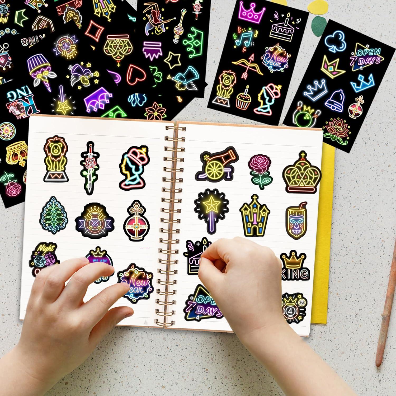 Calcomanías Neón Brillantes Robmoda para Botellas de Agua - 75 PCS