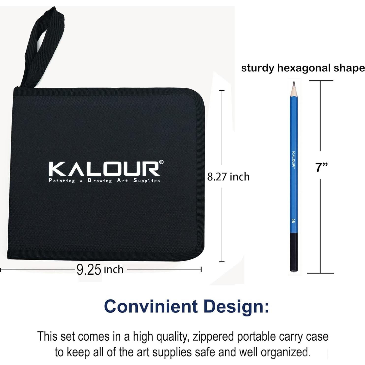 Kit de Dibujo KALOUR 33 Piezas con Funda de Viaje