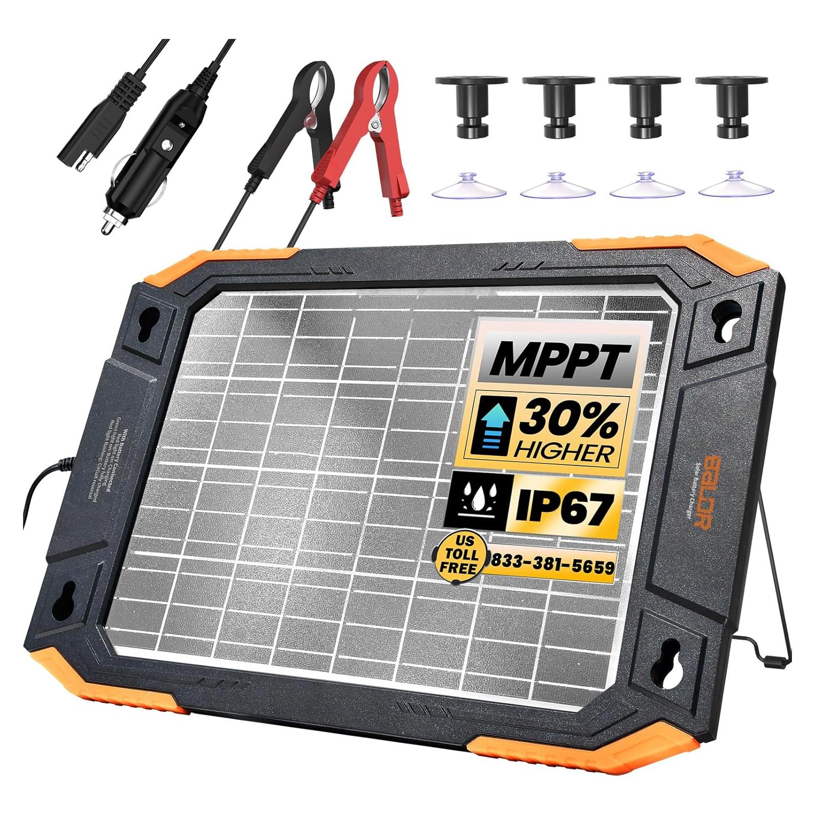 Cargador Solar BALDR 12V 13W Doble Cara Impermeable