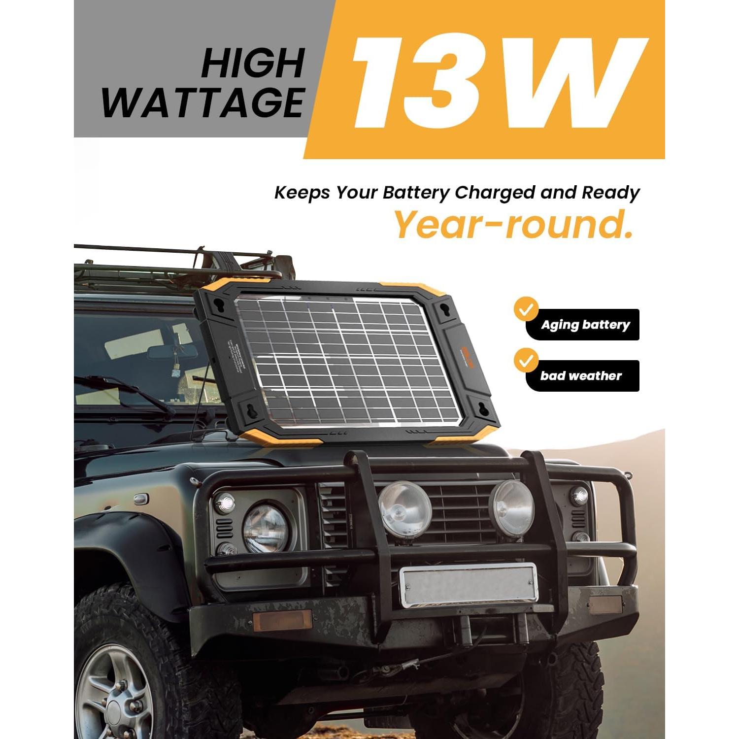 Cargador Solar BALDR 12V 13W Doble Cara Impermeable