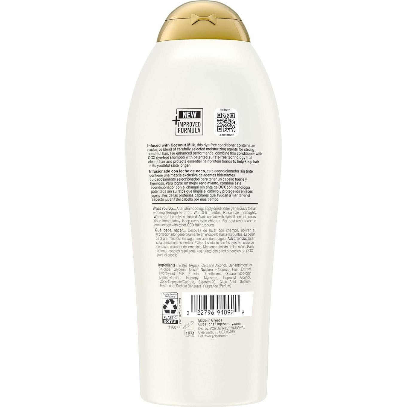 Acondicionador OGX Nutritivo Leche de Coco 750 ml Hidratante