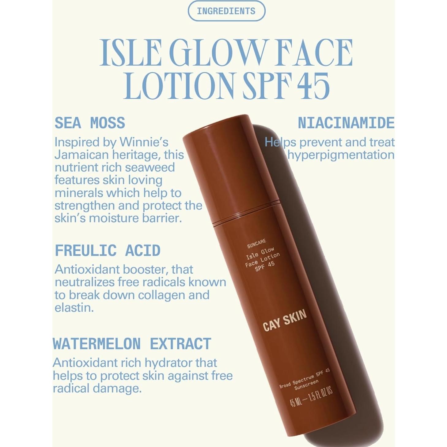 Cay Skin Isle Glow Hidratante Facial SPF 45 - 85 g