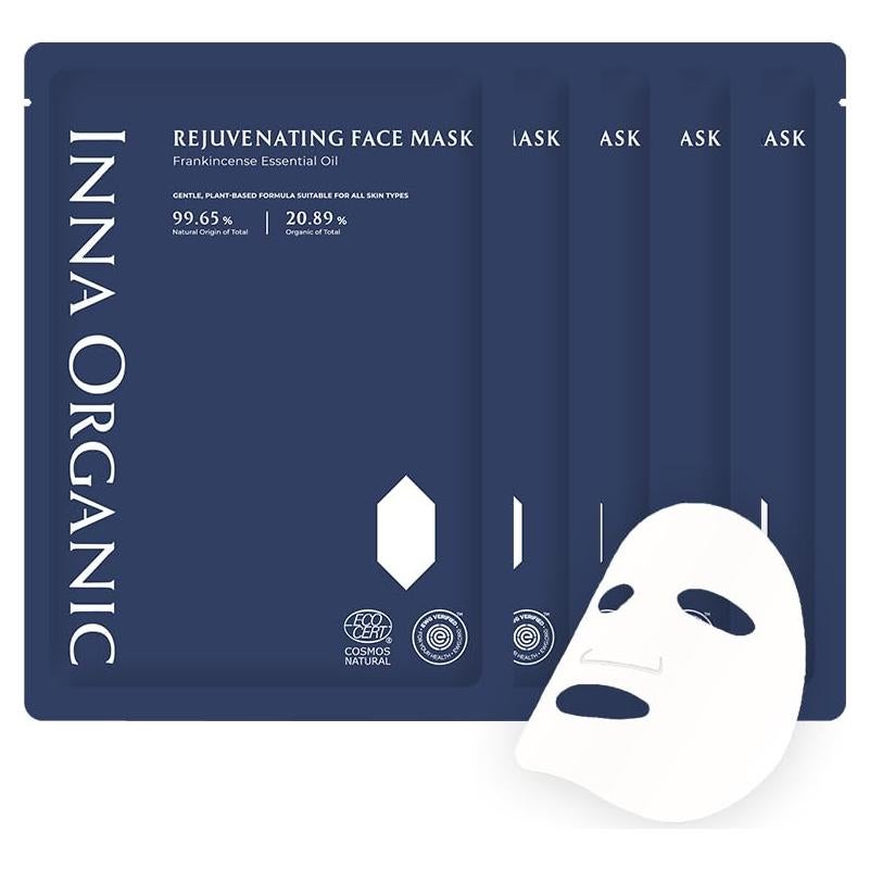 Mascarilla de Hoja INNA ORGANIC - Antienvejecimiento, 5 Piezas