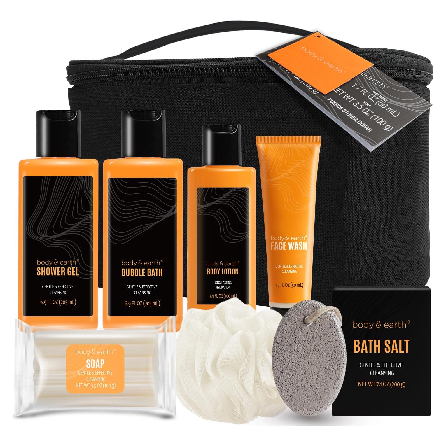 Cesta de Regalo Body & Earth para Hombres - Set de Baño Aroma Cítrico