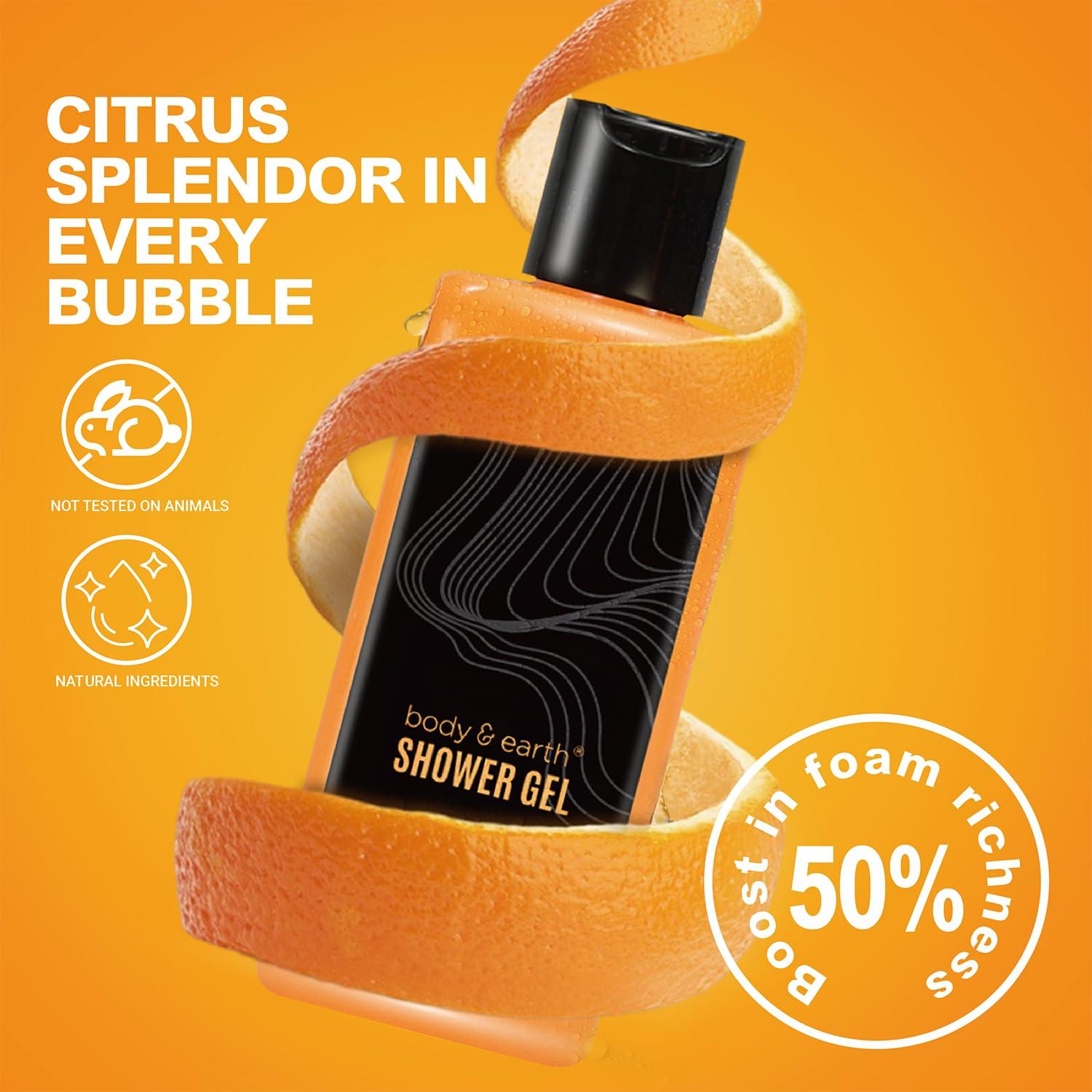 Cesta de Regalo Body & Earth para Hombres - Set de Baño Aroma Cítrico