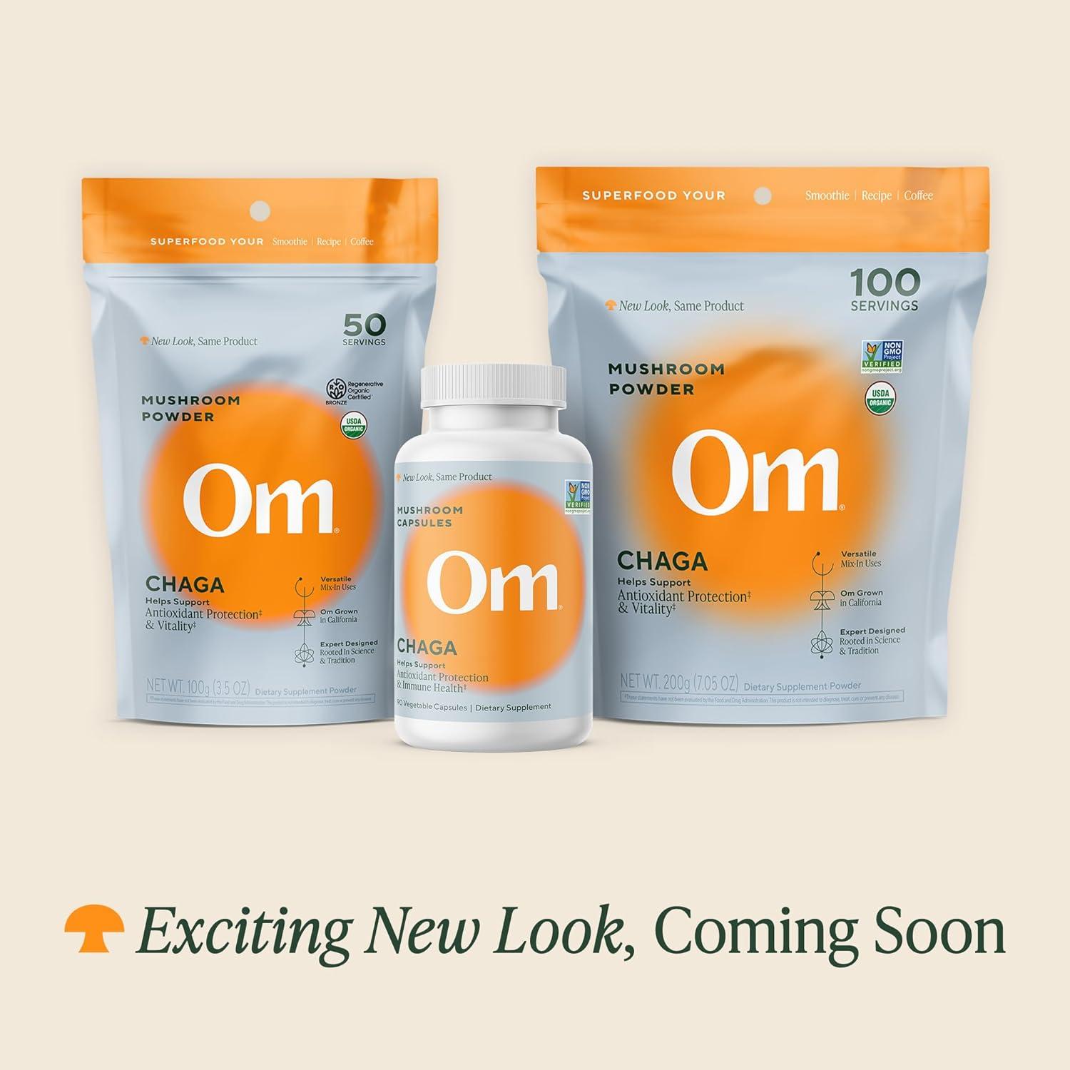 Cápsulas de Hongo Chaga Om Superfood - 90 Unidades, Antioxidantes