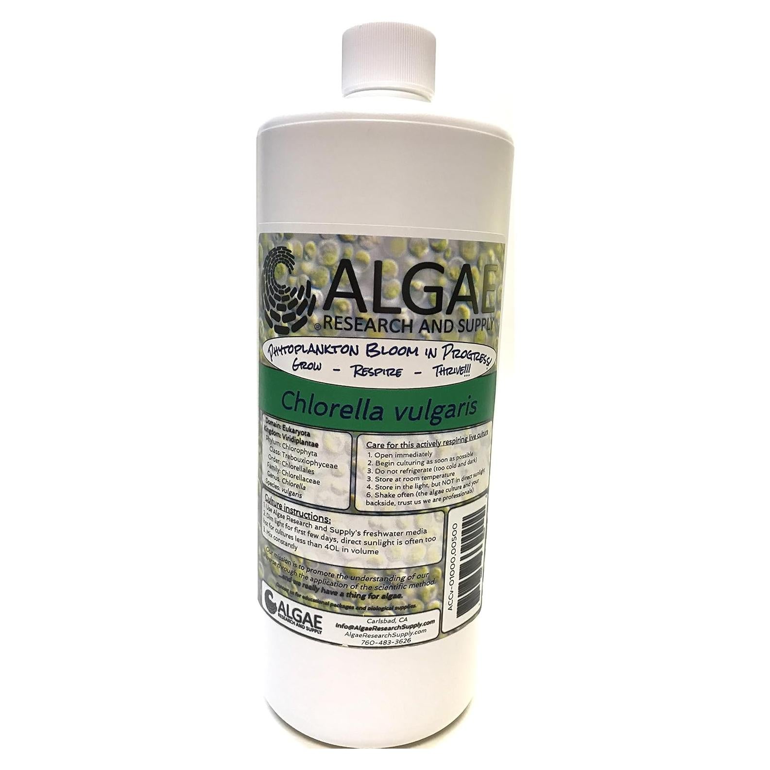Cultivo de Algas Chlorella Vulgaris 1L - Algae Research Supply
