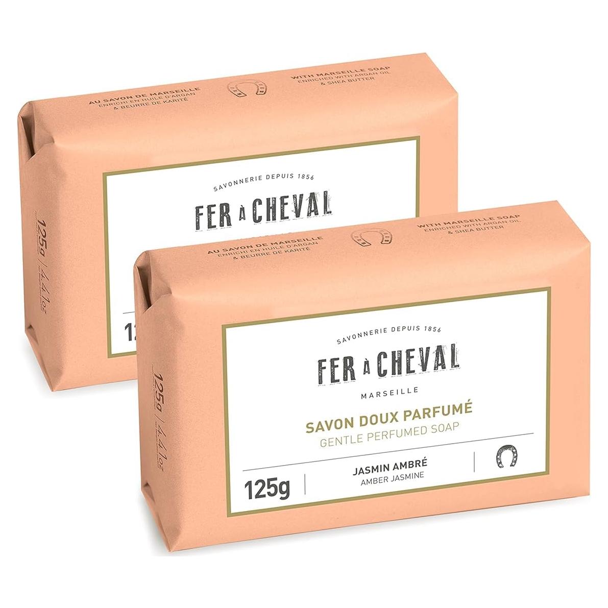 Jabón de Marsella Fer à Cheval Ámbar y Jazmín 125g - Pack 2