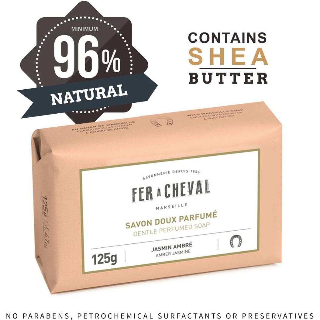 Jabón de Marsella Fer à Cheval Ámbar y Jazmín 125g - Pack 2