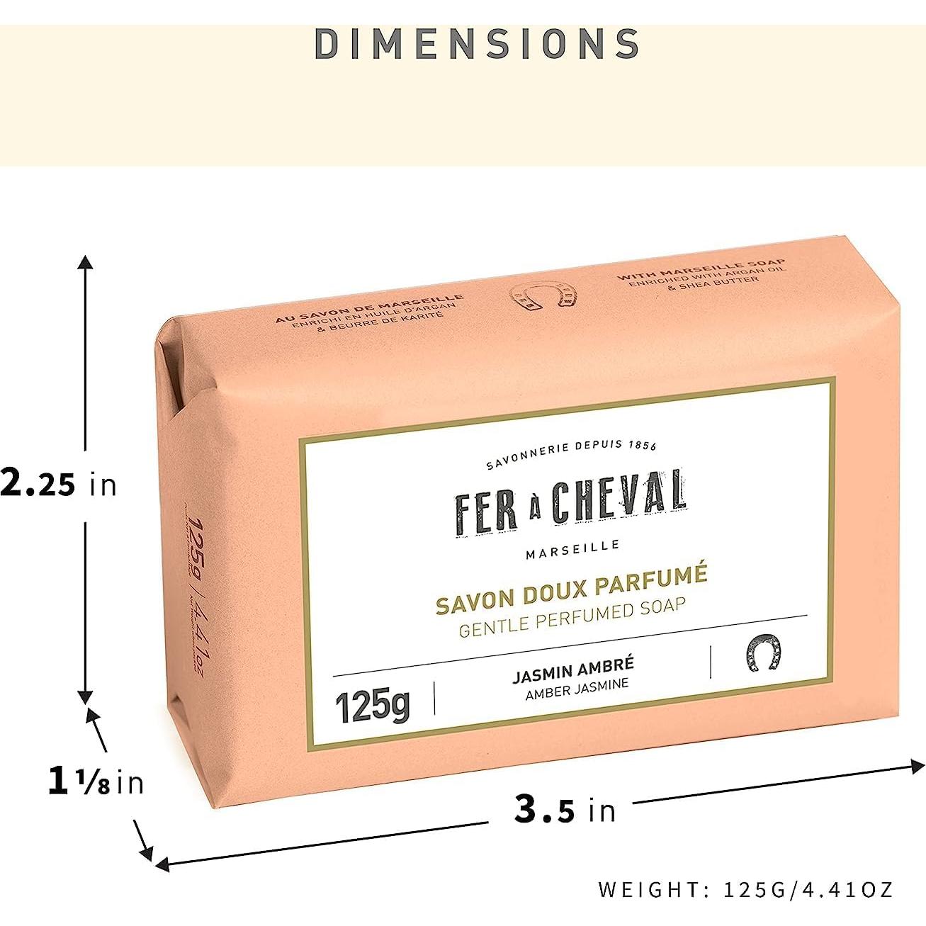 Jabón de Marsella Fer à Cheval Ámbar y Jazmín 125g - Pack 2
