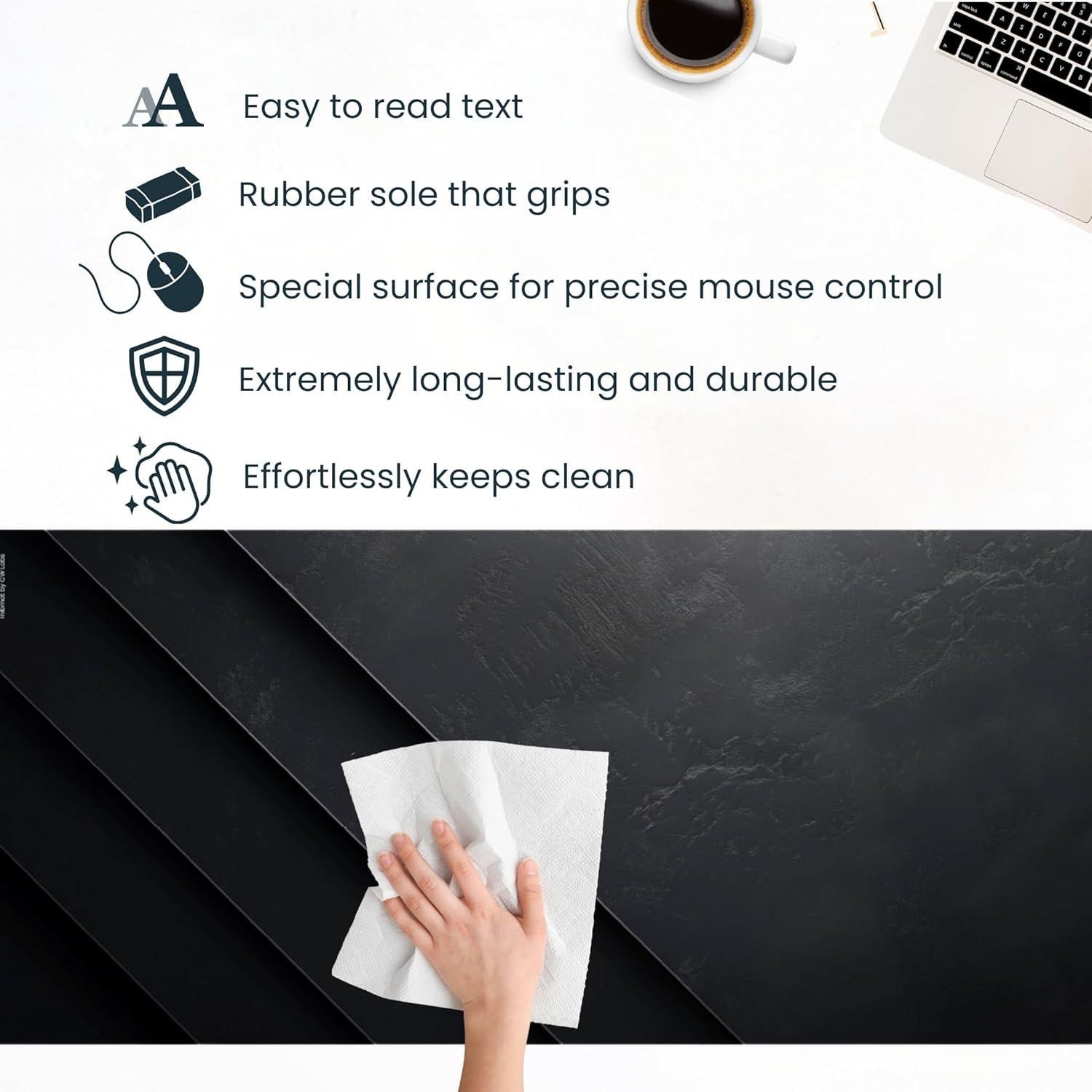 Alfombrilla de Ratón InfoMat Black Stone 90x40 cm Antideslizante