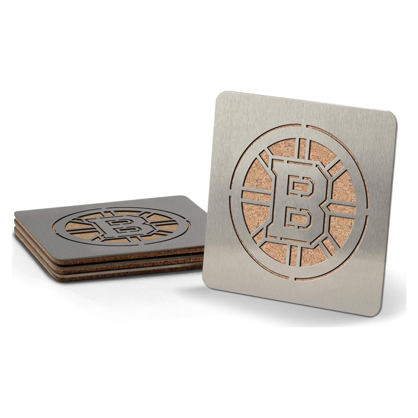 Posavasos de Acero Inoxidable YouTheFan Boston Bruins - Juego de 4