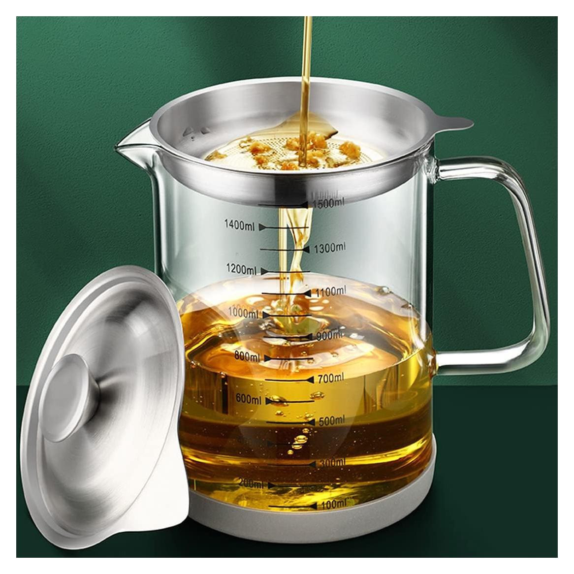 Contenedor de Grasa de Tocino VOPHIA 1.5L con Colador y Tapa