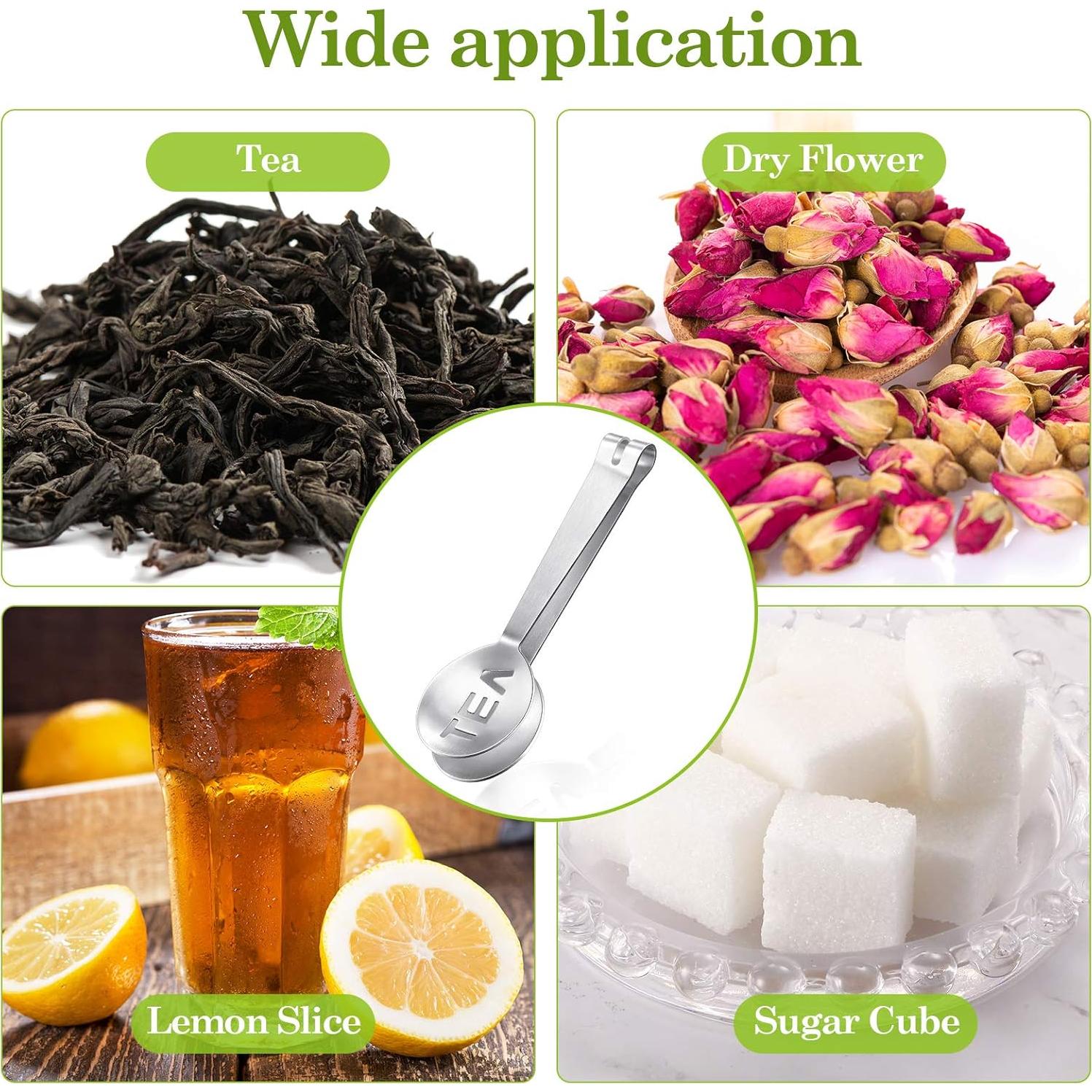 Pinzas exprimidor de bolsa de té acero inoxidable Patelai 4 piezas