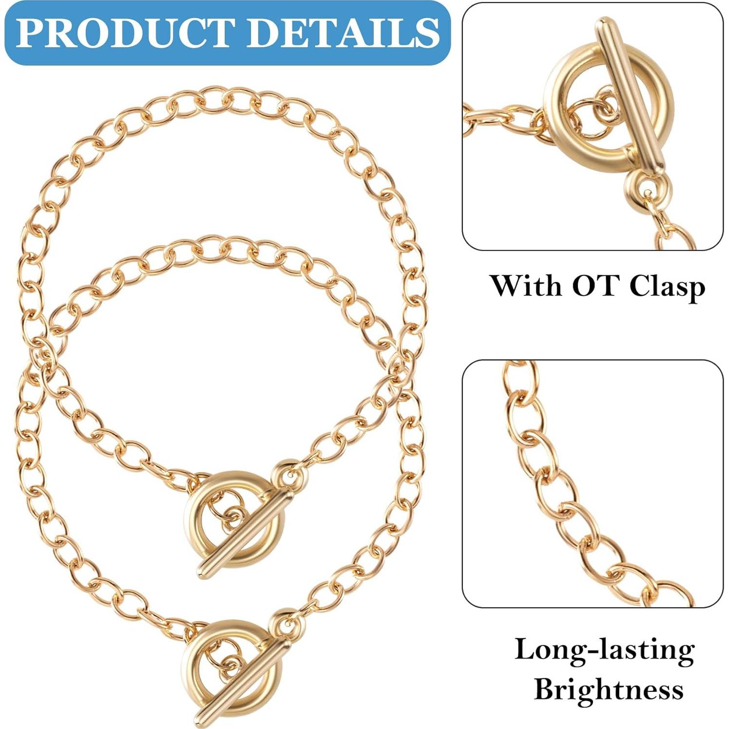 Cadenas de Pulsera DIY Isslly 2 PCS Aleación Dorado 19.5 cm