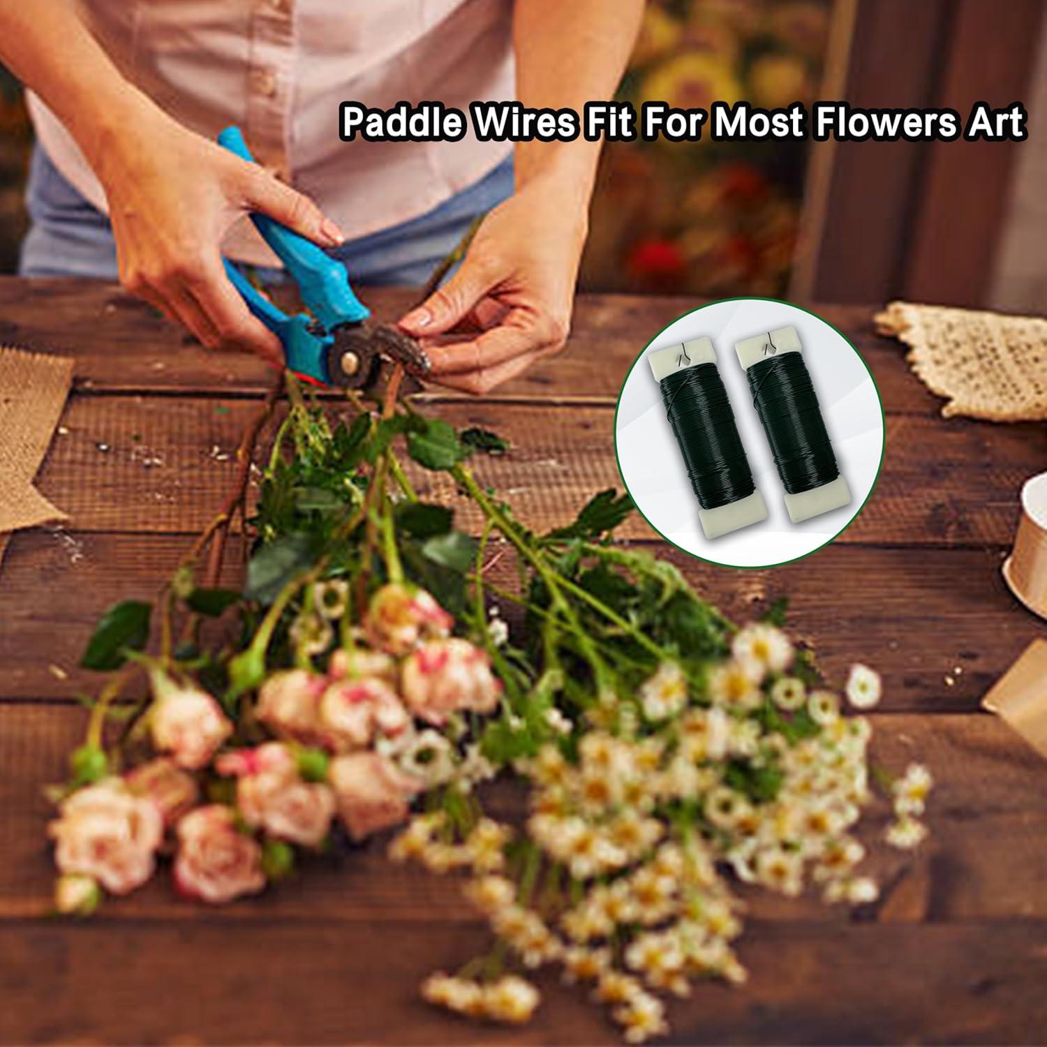 Alambre Floral PAULEEN Verde 34.6m para Manualidades y Decoración