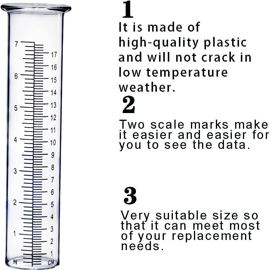 Tubo de Reemplazo para Pluviómetro Plástico BIUWING 7" (17.78 cm) - 2 Pcs