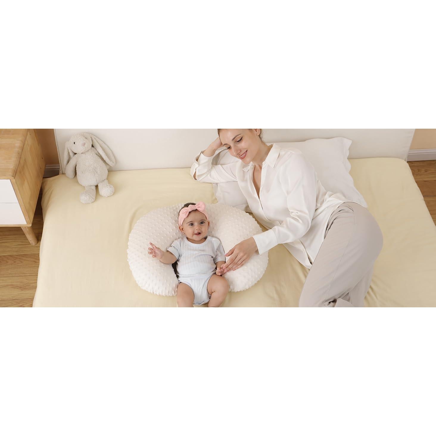 Funda de Almohada de Lactancia Queness Beige Suave y Lavable