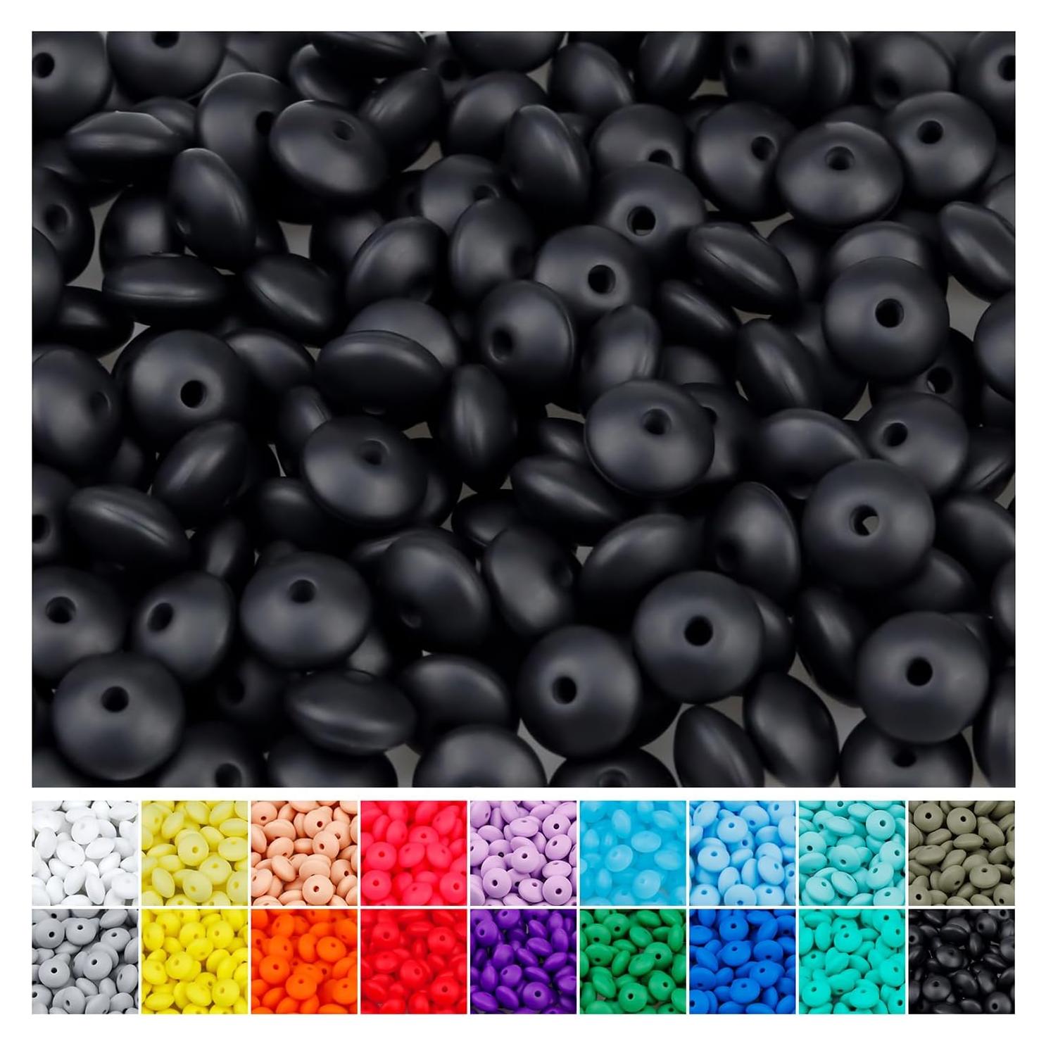 180 Perlas de Silicona FIVEIZERO para Manualidades - Color Negro