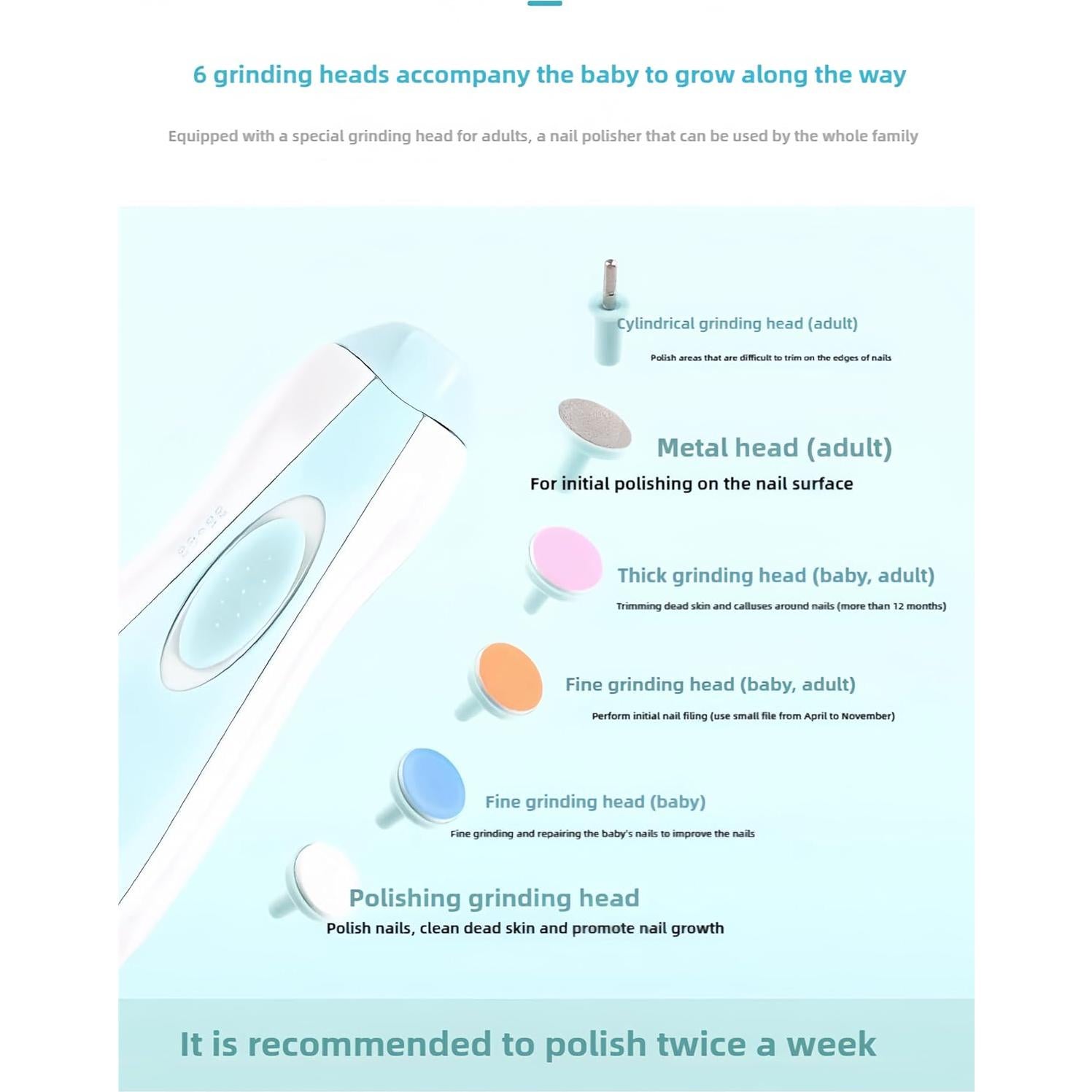 Cortador de Uñas Eléctrico para Bebés Wuajia - Ultra Silencioso 35dB