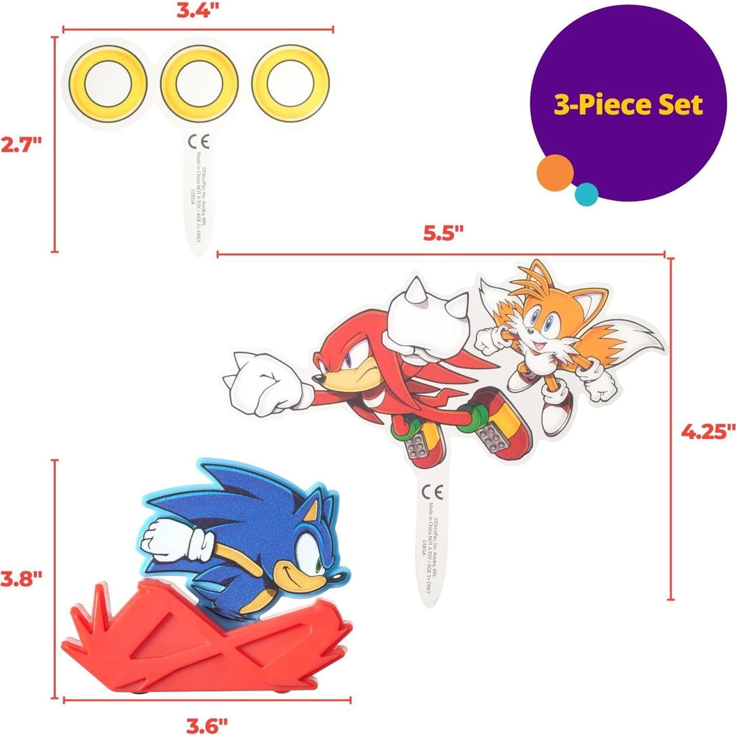 Adorno para Pastel Sonic the Hedgehog DecoPac - 3 Piezas