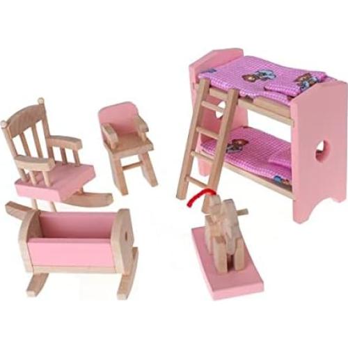Set de Muebles de Casa de Muñecas NADOBA - 4 Piezas Rosa