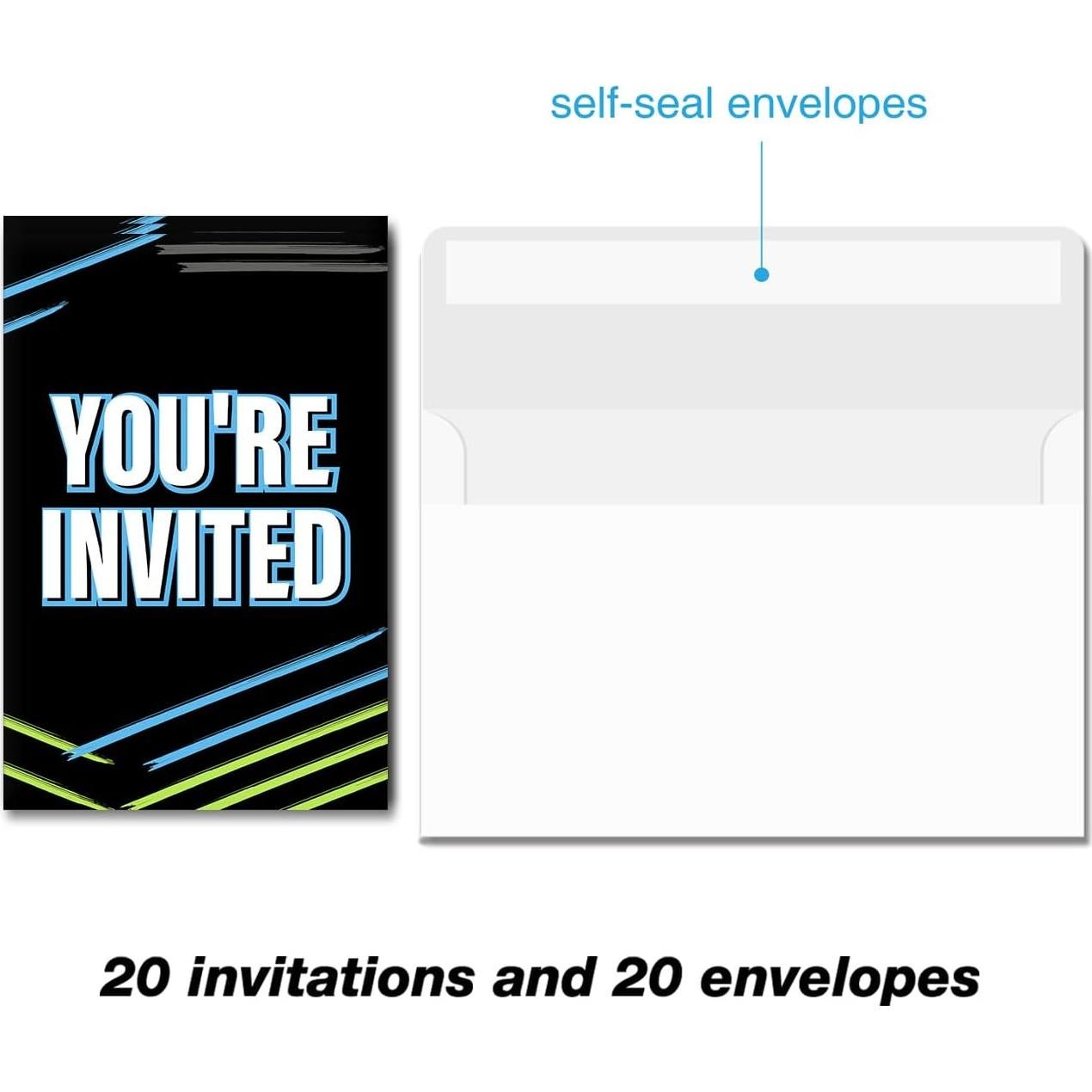 Invitaciones de Cumpleaños para Niños Soiceu Set de 20