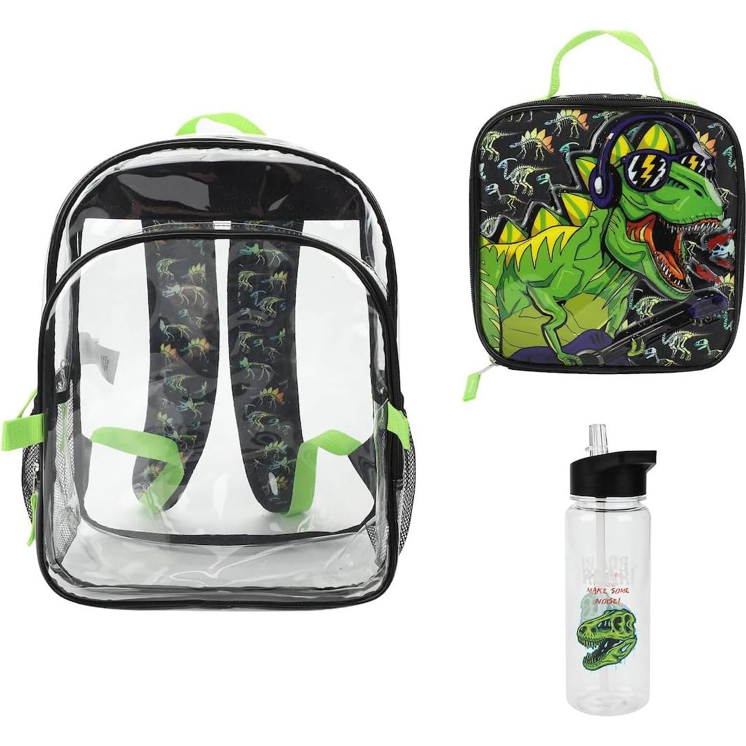 Conjunto Mochila y Lonchera Dinosaurio BIOWORLD 3 Piezas