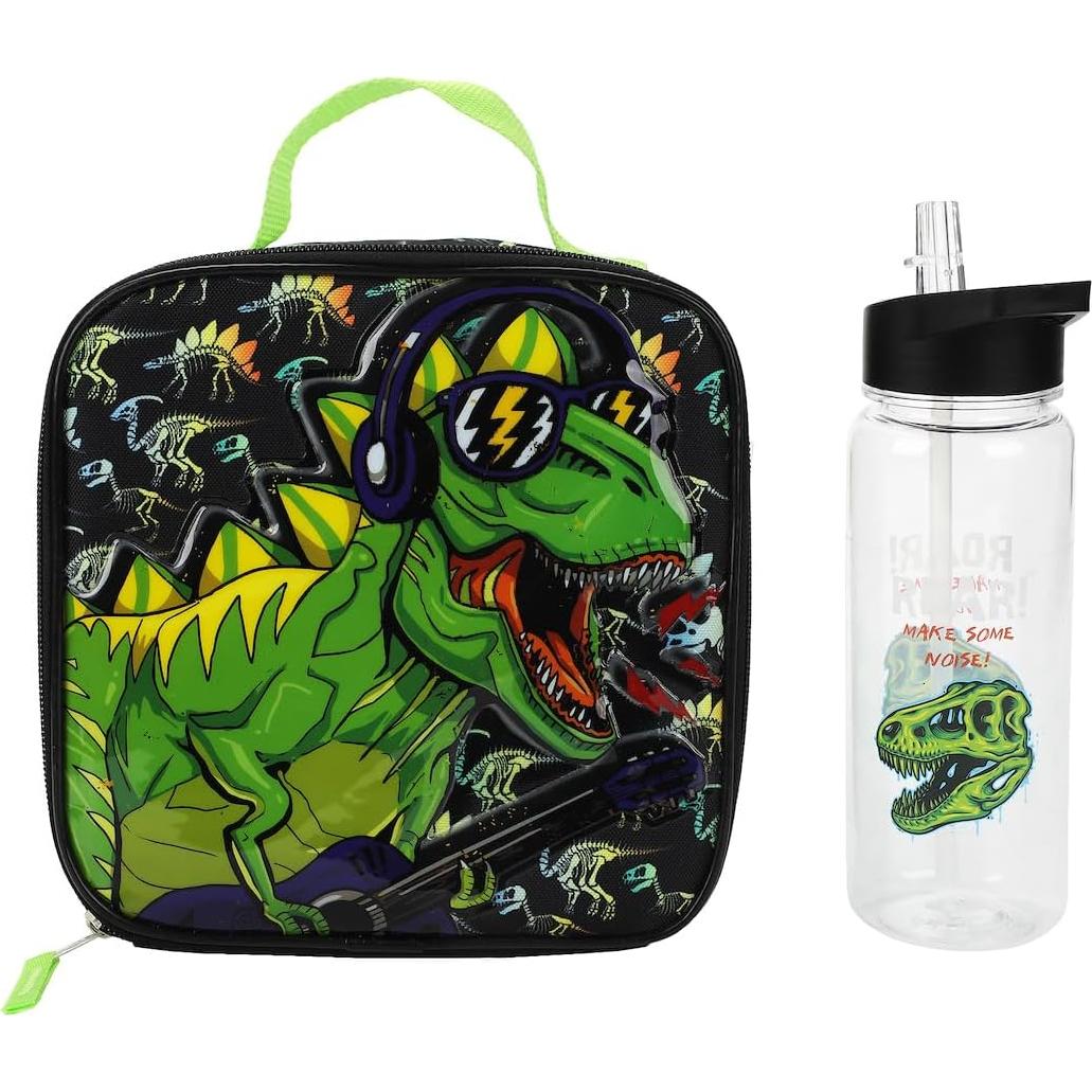 Conjunto Mochila y Lonchera Dinosaurio BIOWORLD 3 Piezas