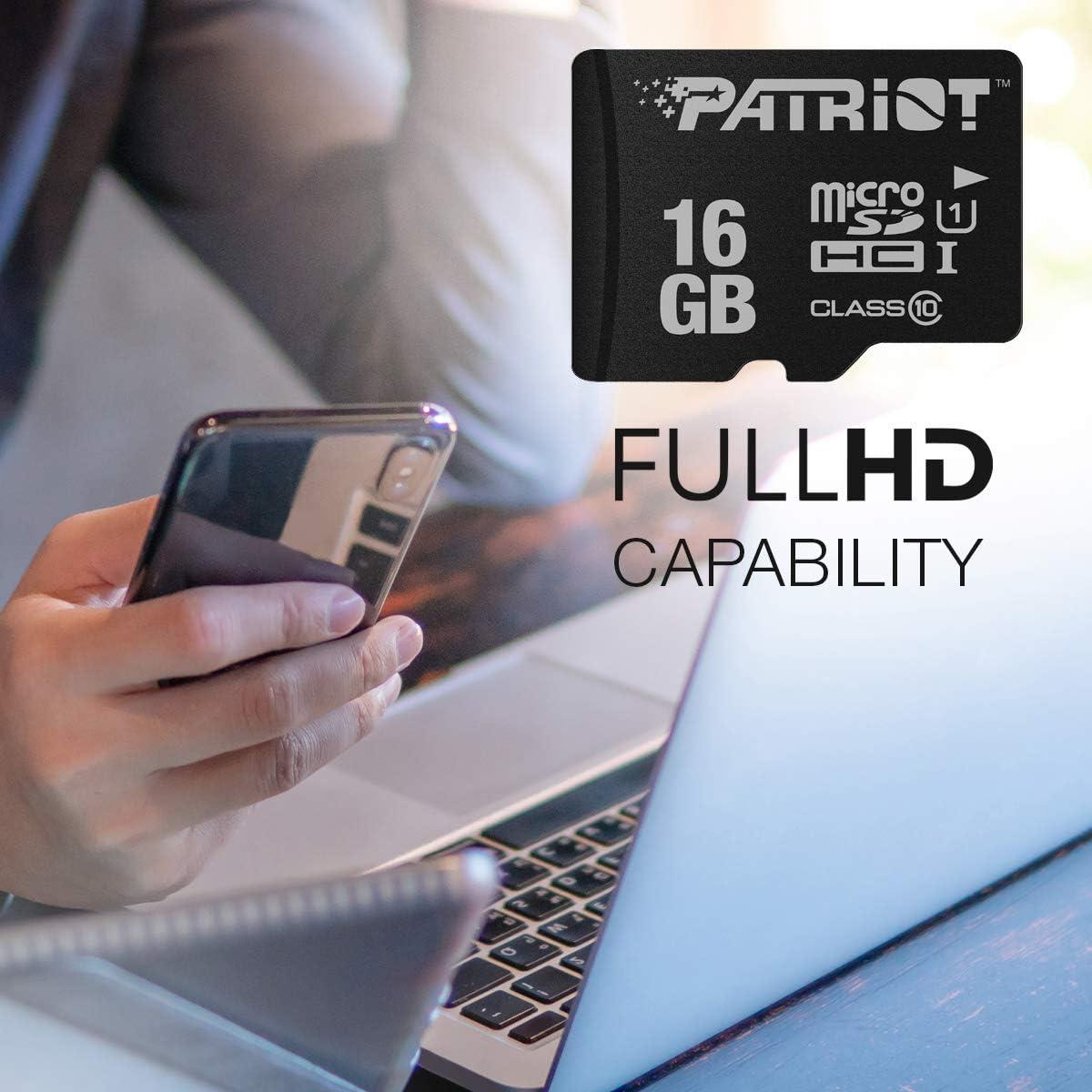 Paquete de 5 Tarjetas Micro SD Patriot 16GB Clase 10 UHS-I