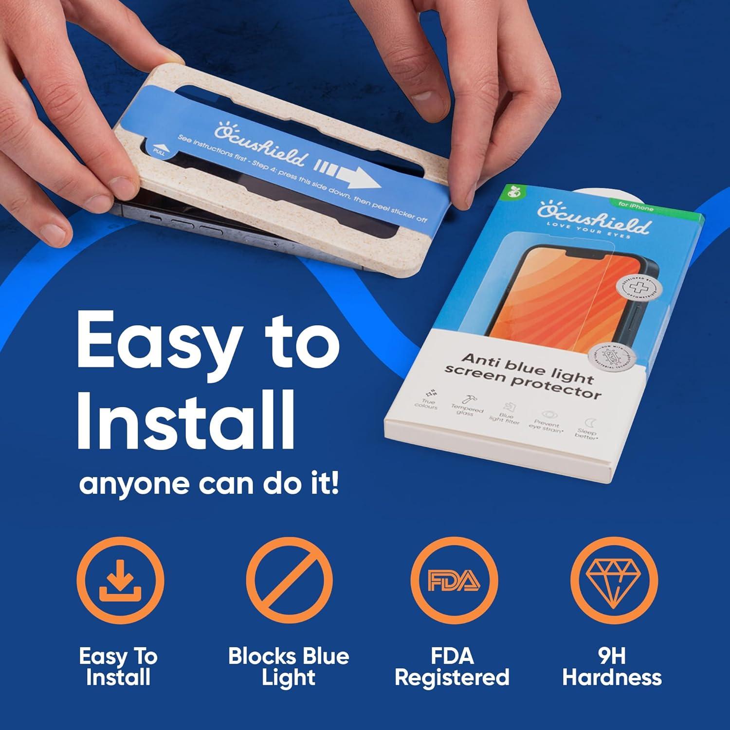 Protector de Pantalla Vidrio Templado Ocushield iPhone 7/8 Anti Luz Azul