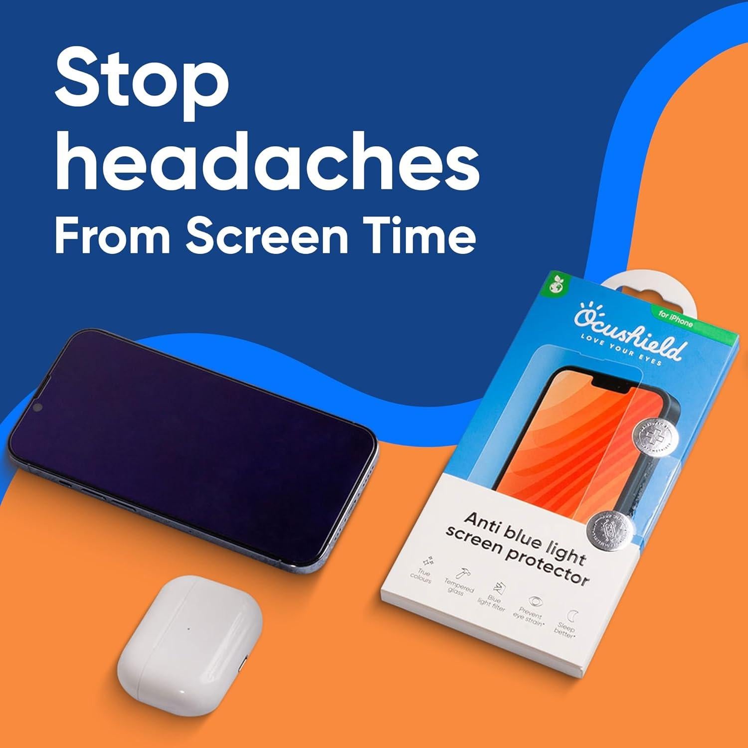 Protector de Pantalla Vidrio Templado Ocushield iPhone 7/8 Anti Luz Azul