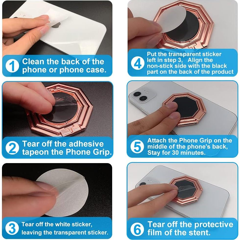 Soporte para Teléfono Celular CLZWiiN Oro Rosa Plegable 360°