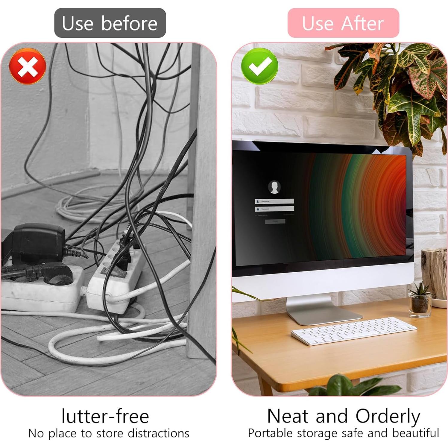 Bridas Reutilizables Molain 20Pcs Silicona Organizador de Cables