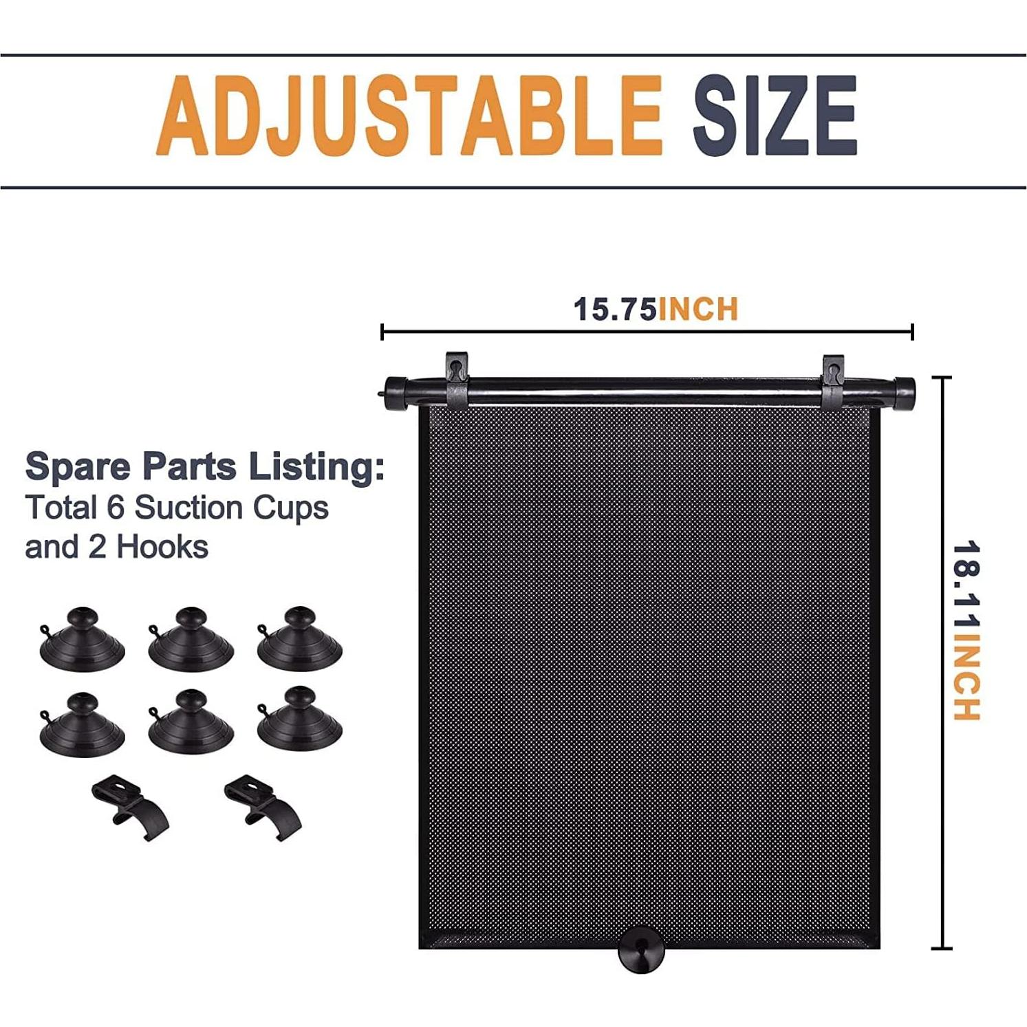 Sombra de Sol Enrollable para Ventana de Auto Yaaduo 40x46 cm