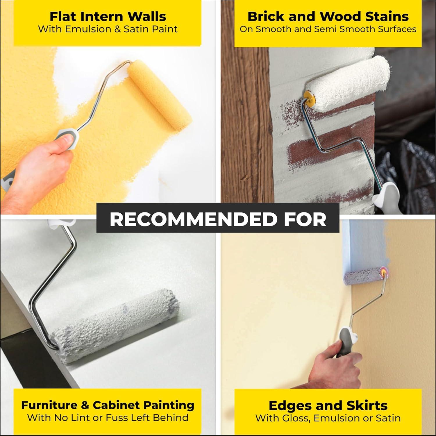 Juego de Rodillos de Pintura Mini Luigi 4" (10.16 cm) - 6 Piezas