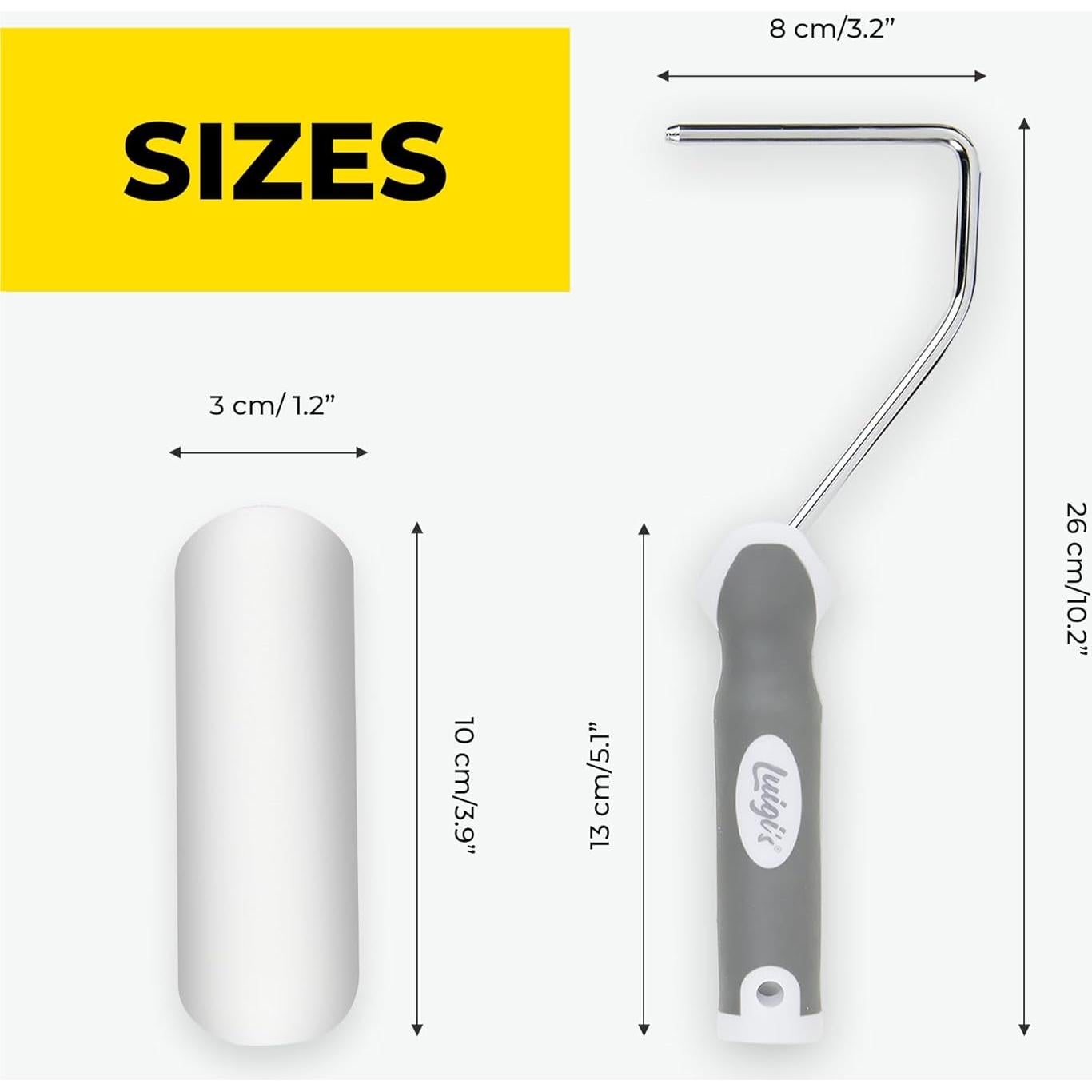 Juego de Rodillos de Pintura Mini Luigi 4" (10.16 cm) - 6 Piezas